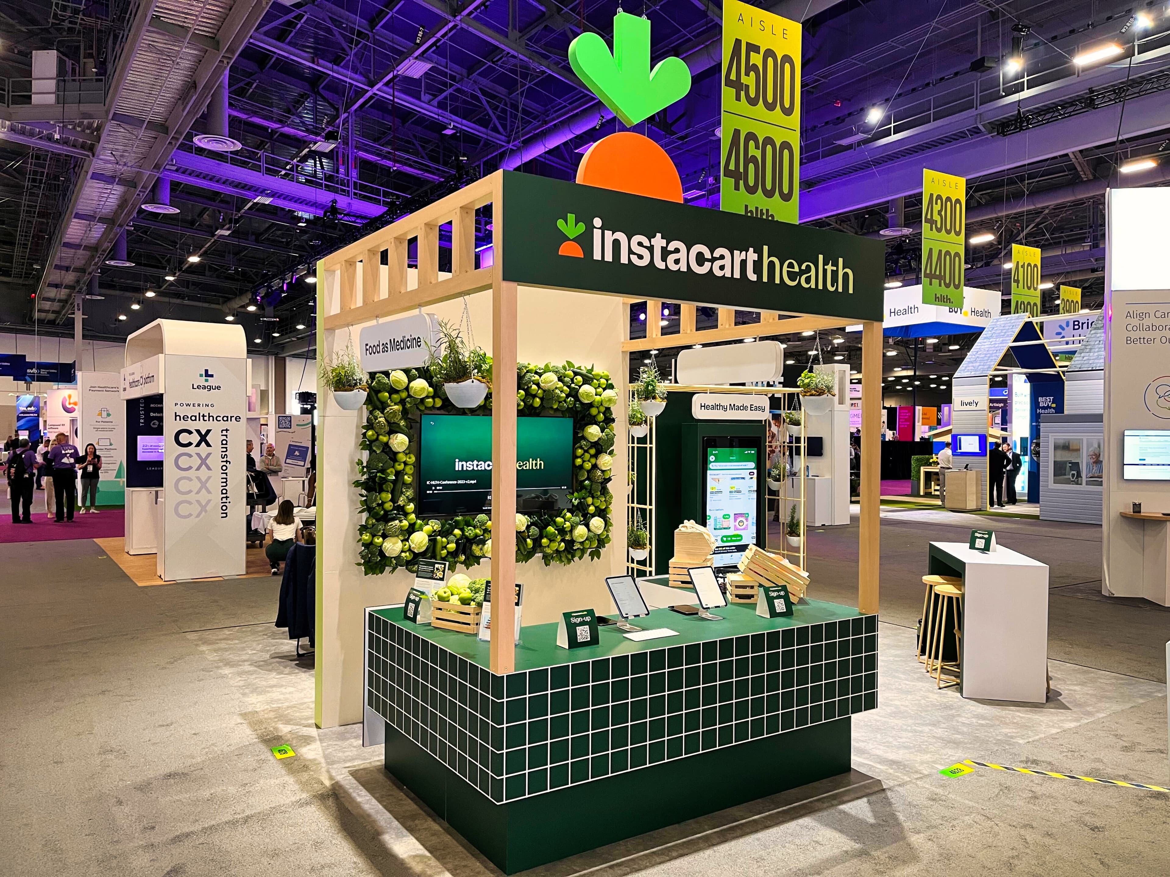 Instacart Booth, custom trade show booth, for HLTH Conference