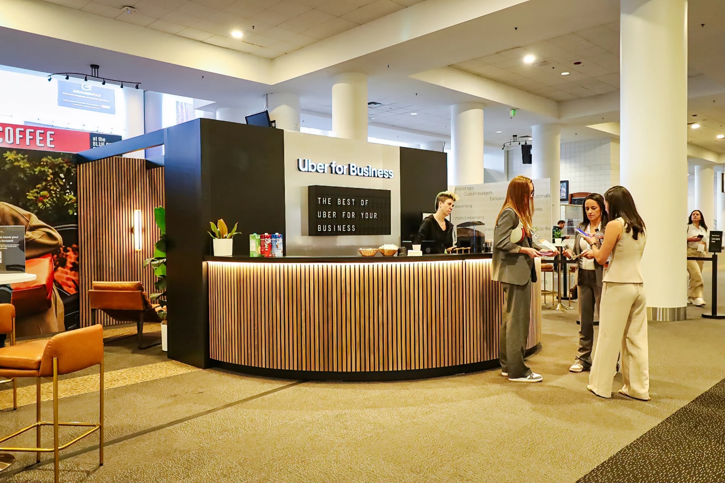 Uber For Business Lounges, detail image 1, branded lounge environment, for GBTA, 2025