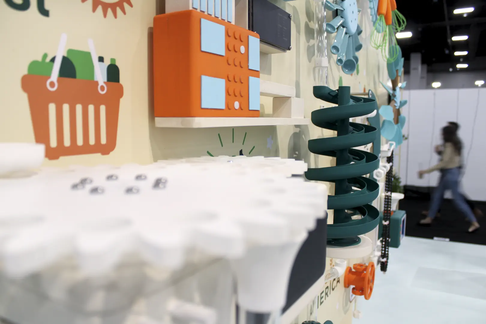 Rube Goldberg Activation, detail image 3, experiential brand activation, for Shoptalk, 2022