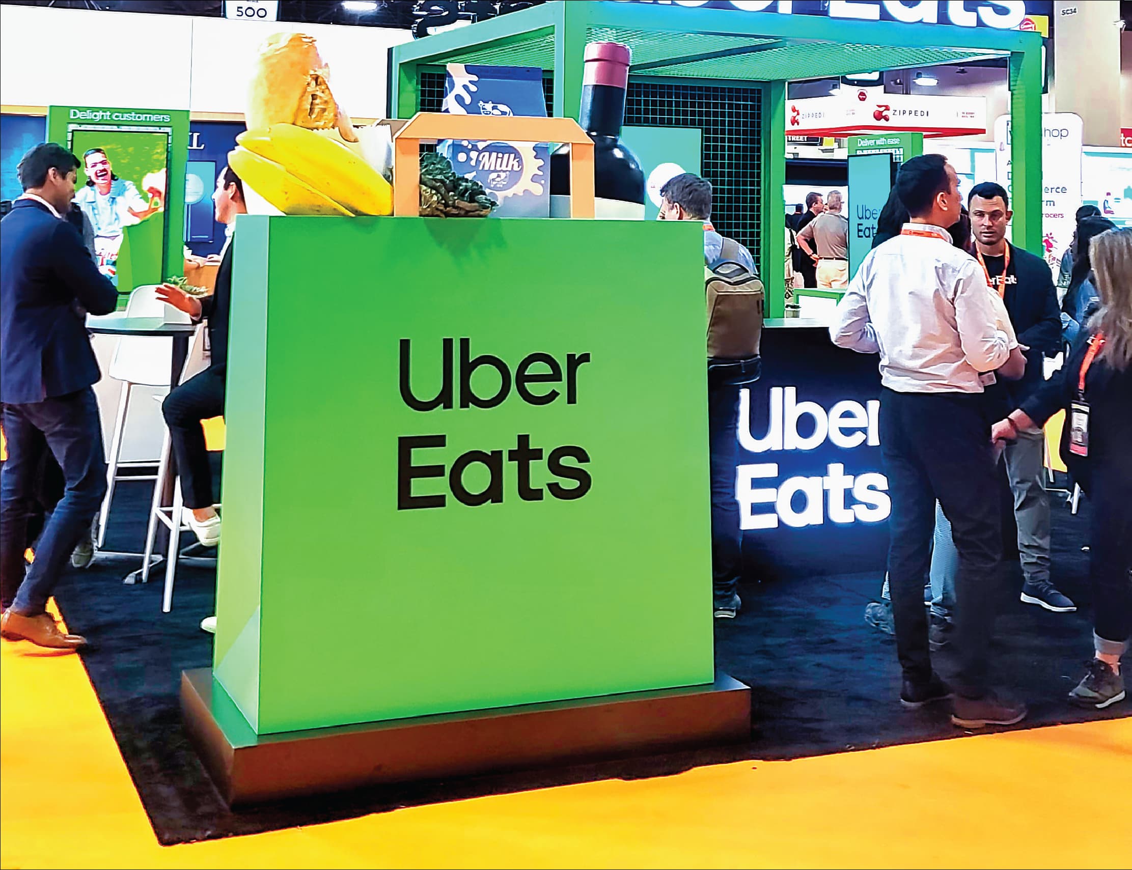 Uber Eats Oversized Bag, detail image 2, oversized branded prop, for GroceryShop, 2022