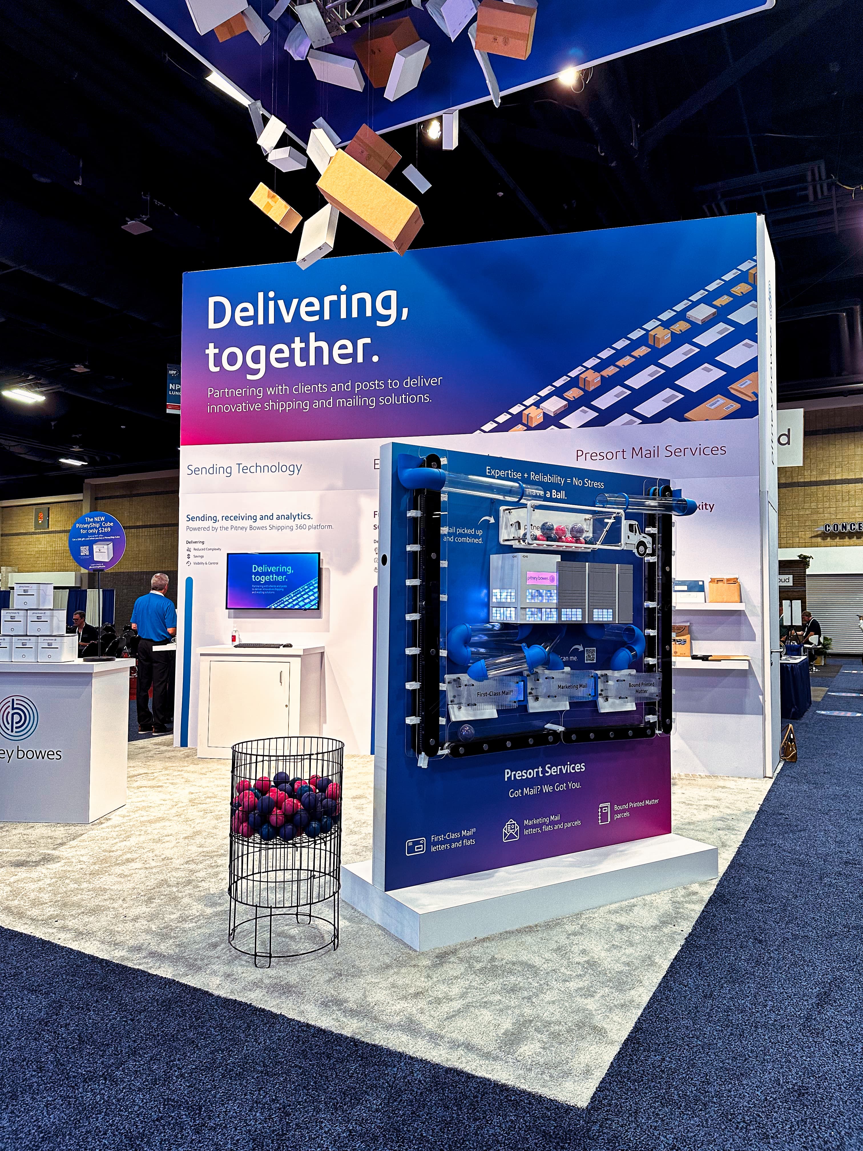 Sorting Machine Pitney Bowes, detail image 3, interactive display, for National Postal Show, 2023