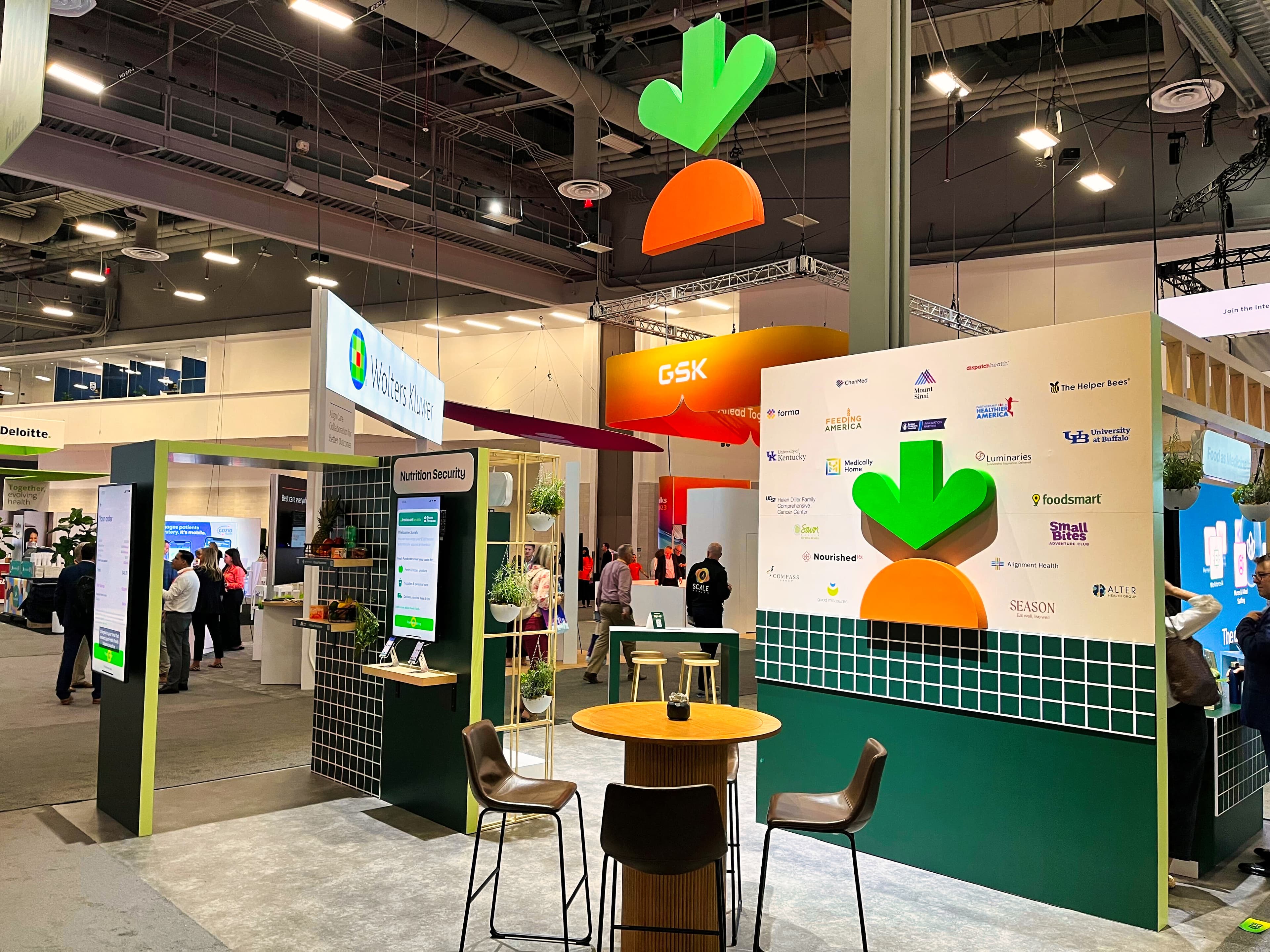 Instacart Booth, detail image 1, custom trade show booth, for HLTH Conference, 2023