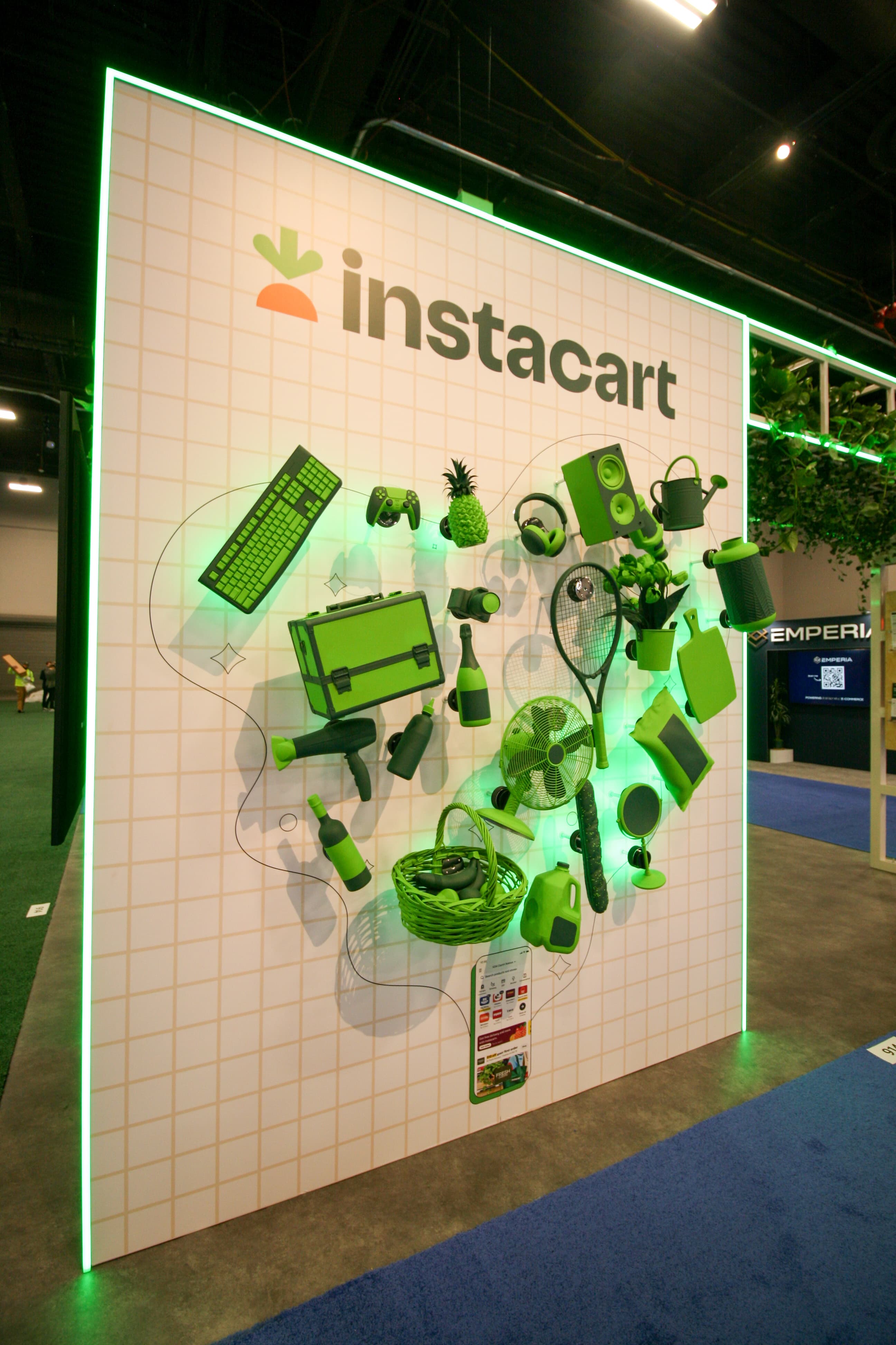 Instacart 3D Product Wall, detail image 3, product display wall, for GroceryShop, 2024