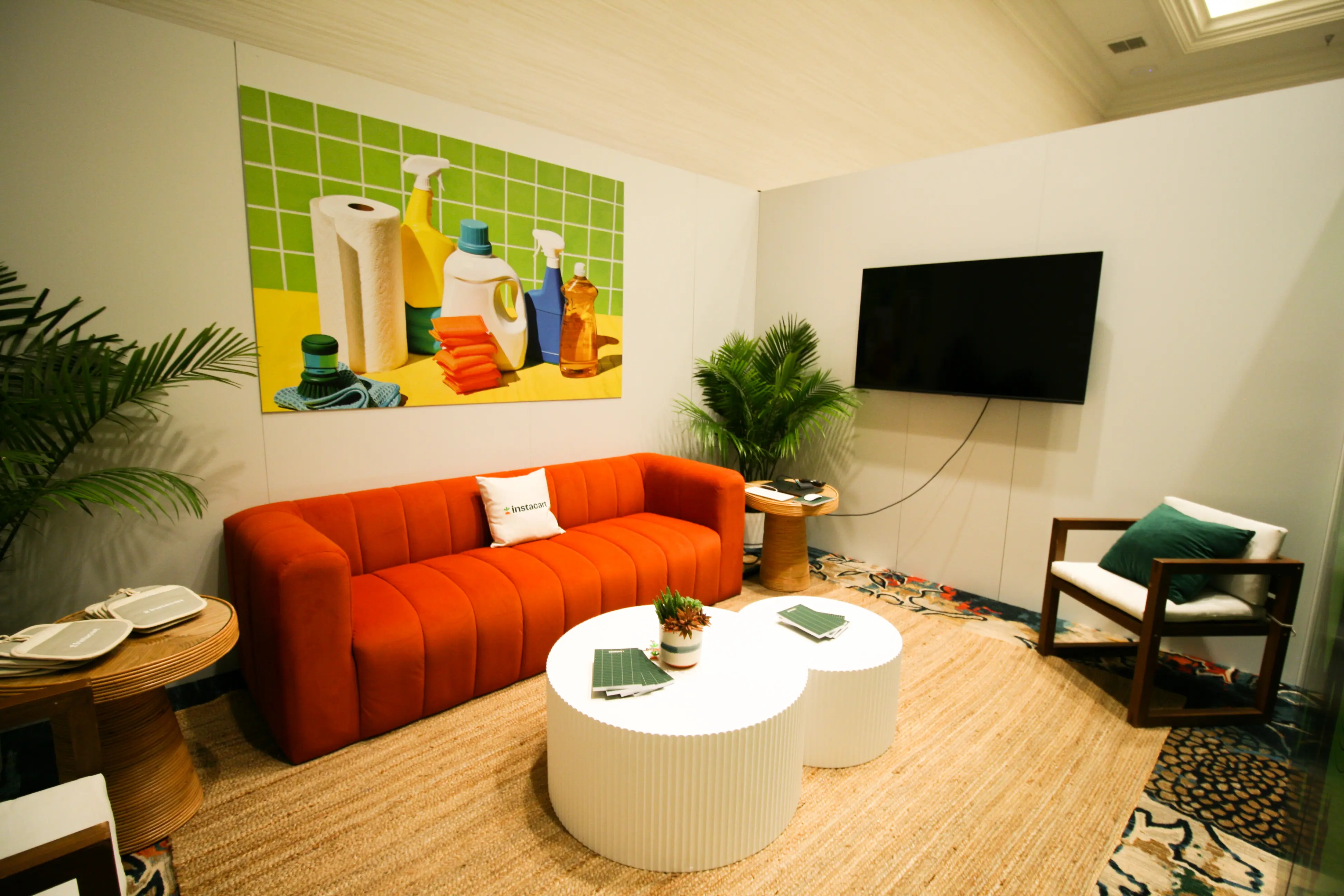 Instacart Meeting Room, detail image 3, branded meeting room, for Shoptalk, 2024