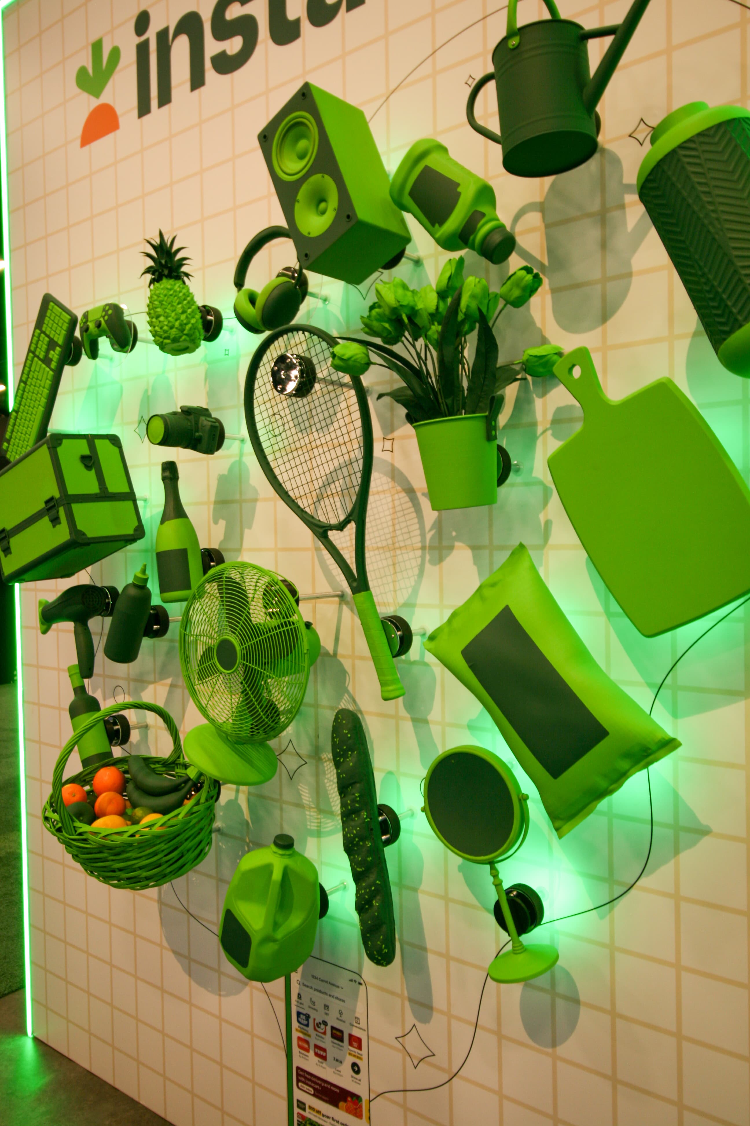 Instacart 3D Product Wall, detail image 1, product display wall, for GroceryShop, 2024