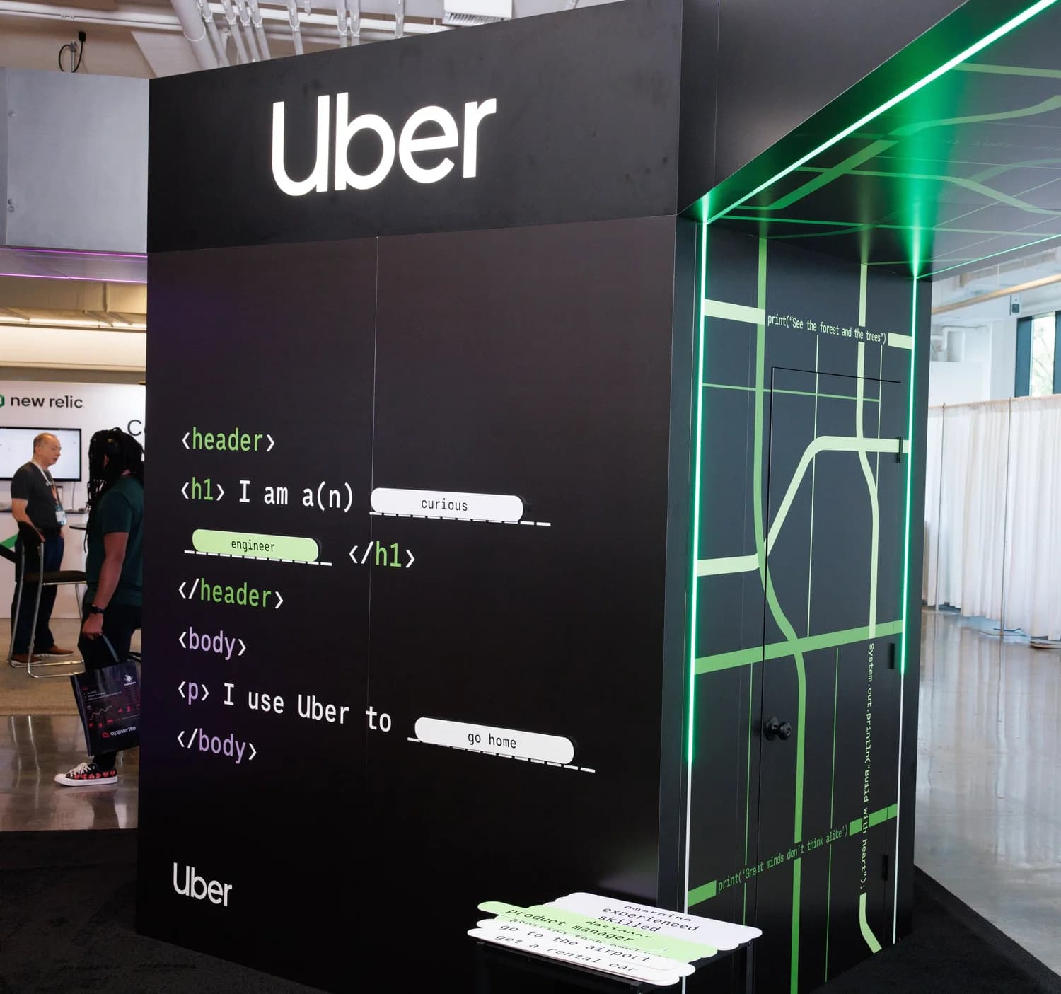 Uber DEI Booth, detail image 2, custom trade show booth, for Render ATL, 2024