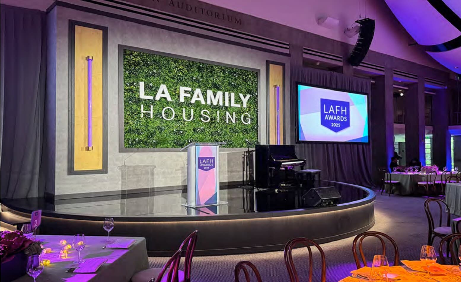 LAFH Stage, detail image 1, event stage installation, for LAFH Awards, 2025
