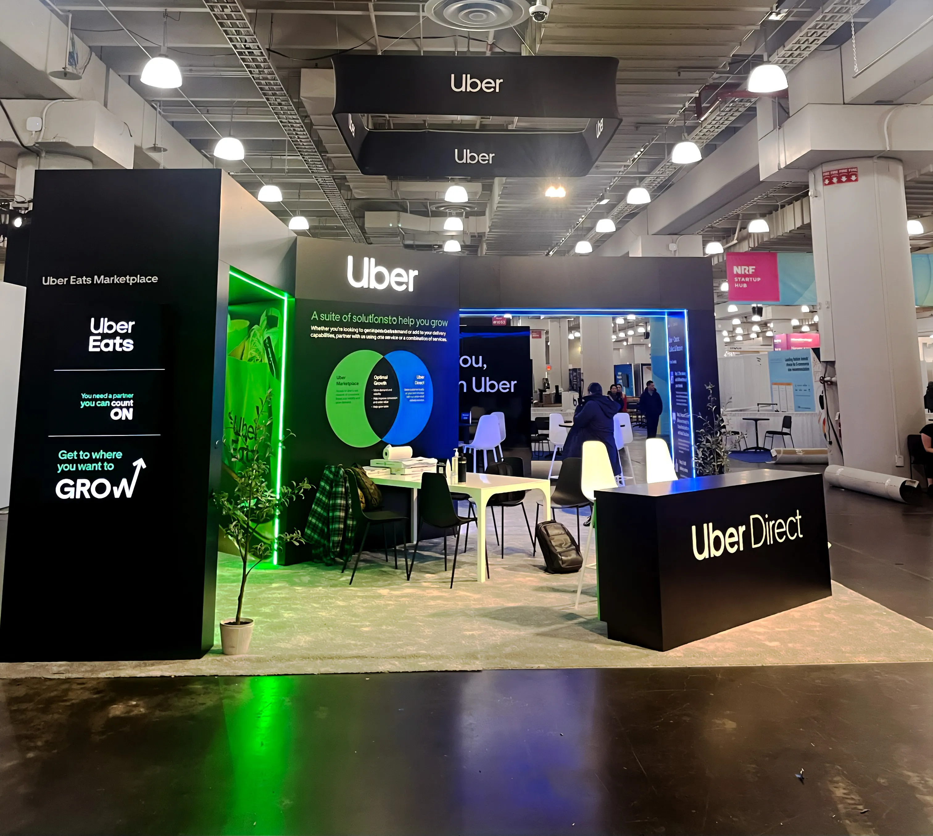 Uber Eats Booth NRF, detail image 1, custom trade show booth, for NRF, 2024