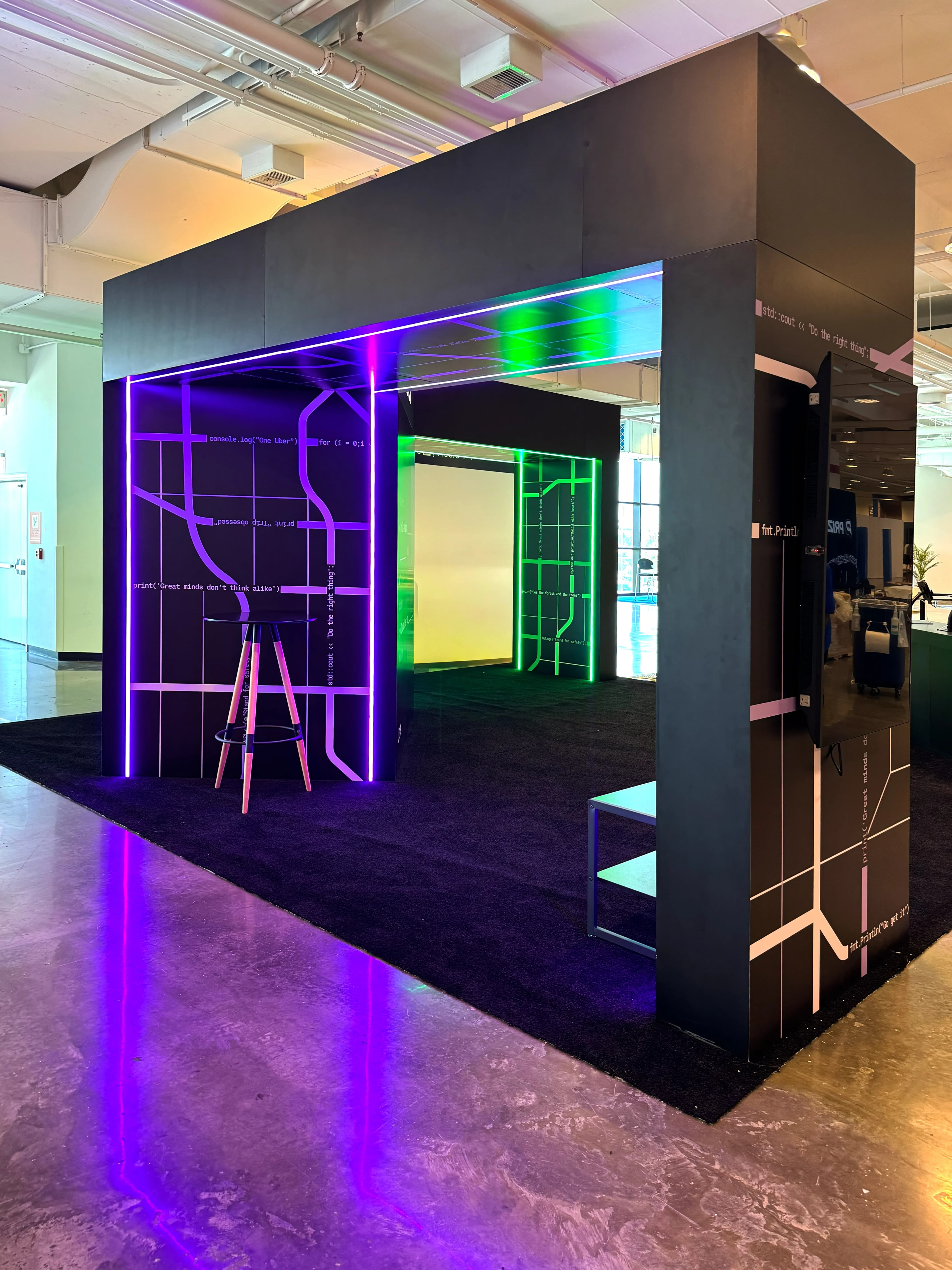 Uber DEI Booth, detail image 1, custom trade show booth, for Render ATL, 2024