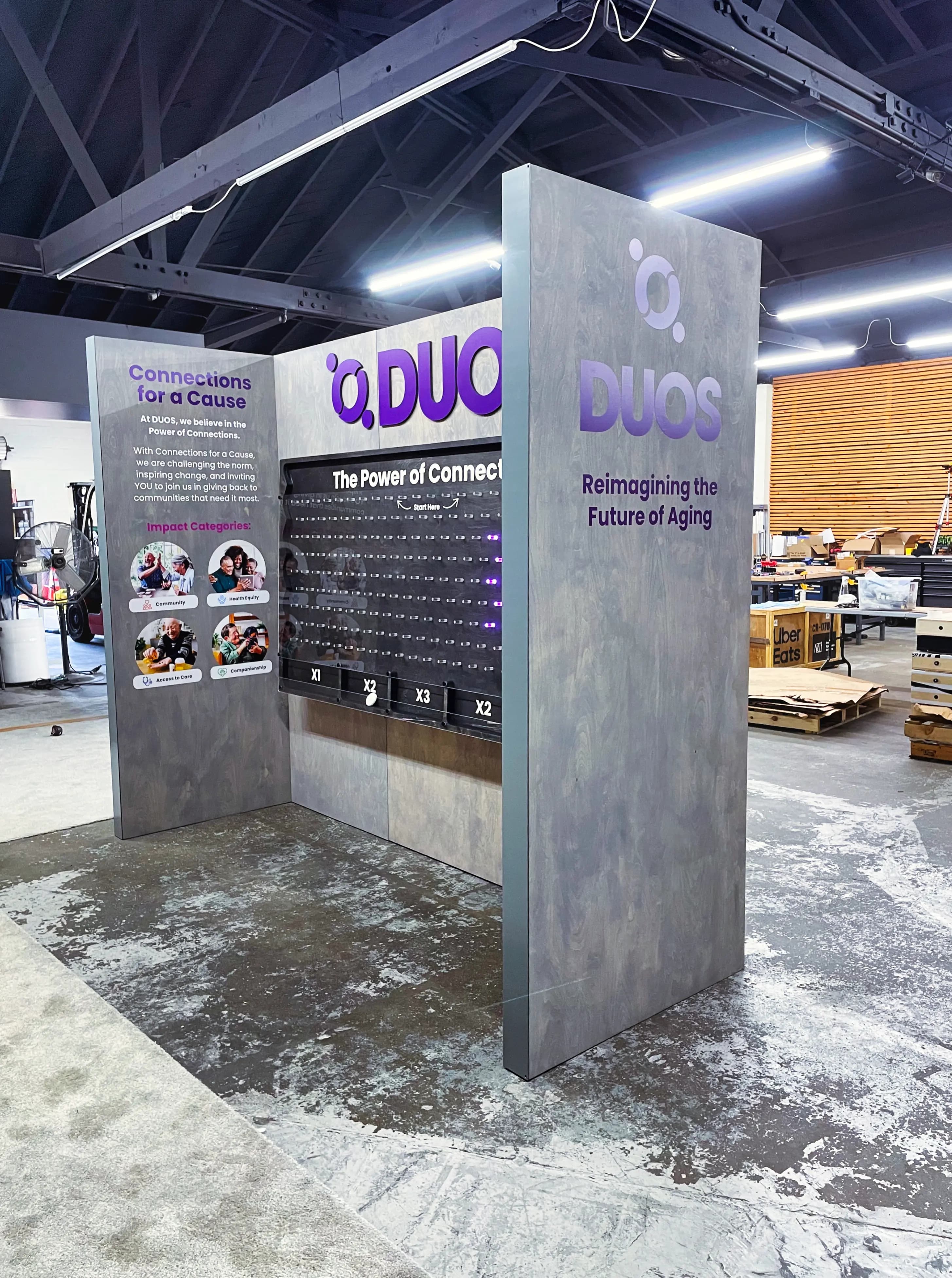 DUOS Plinko, detail image 2, interactive display, 2023