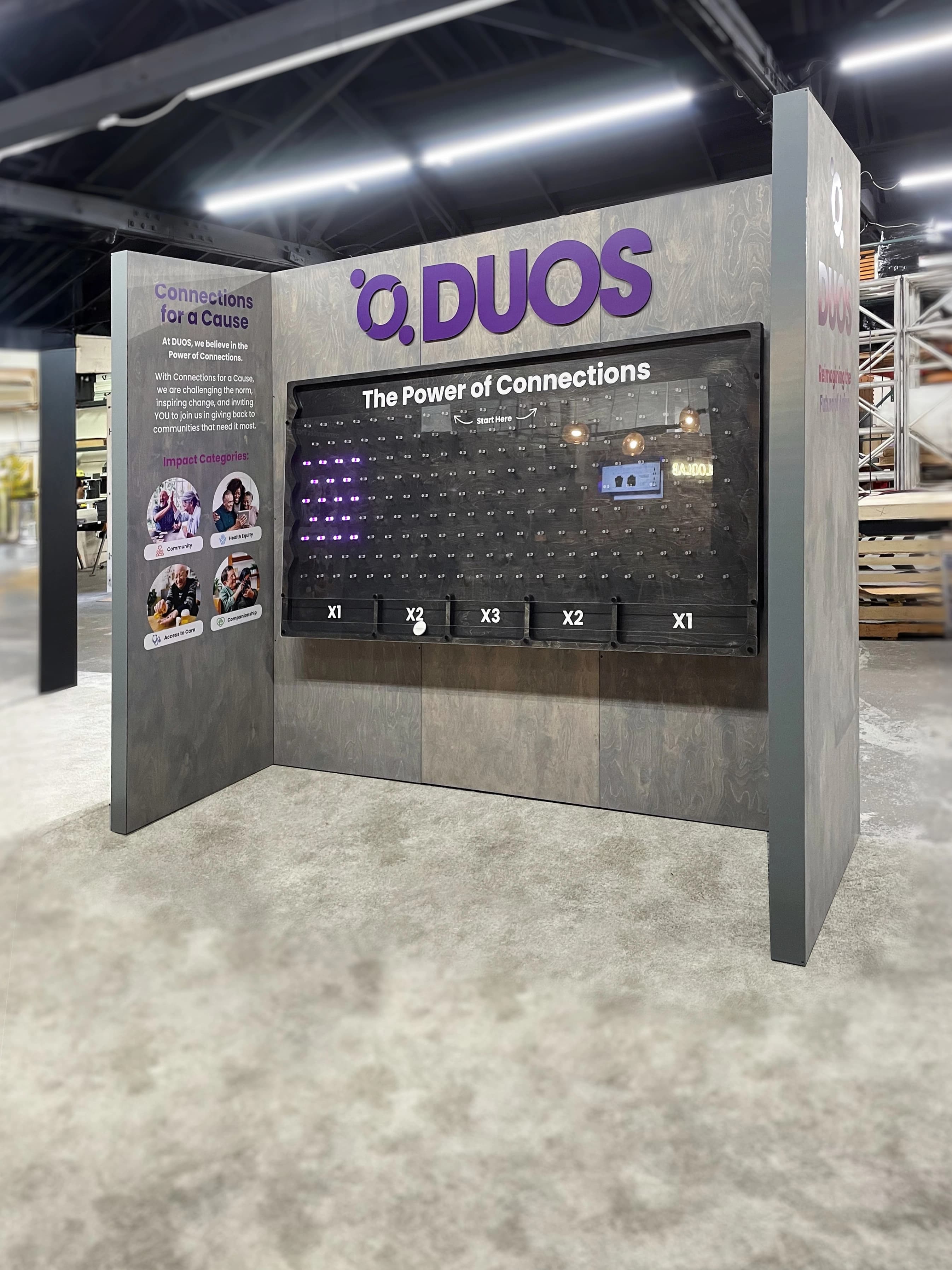 DUOS Plinko, detail image 1, interactive display, 2023