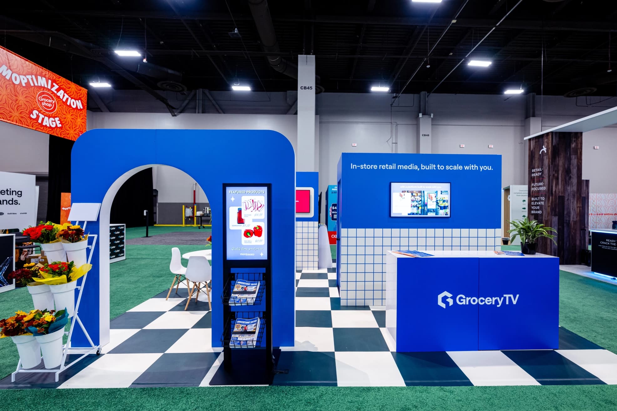 Grocery TV Booth, detail image 1, custom trade show booth, for GroceryShop, 2025