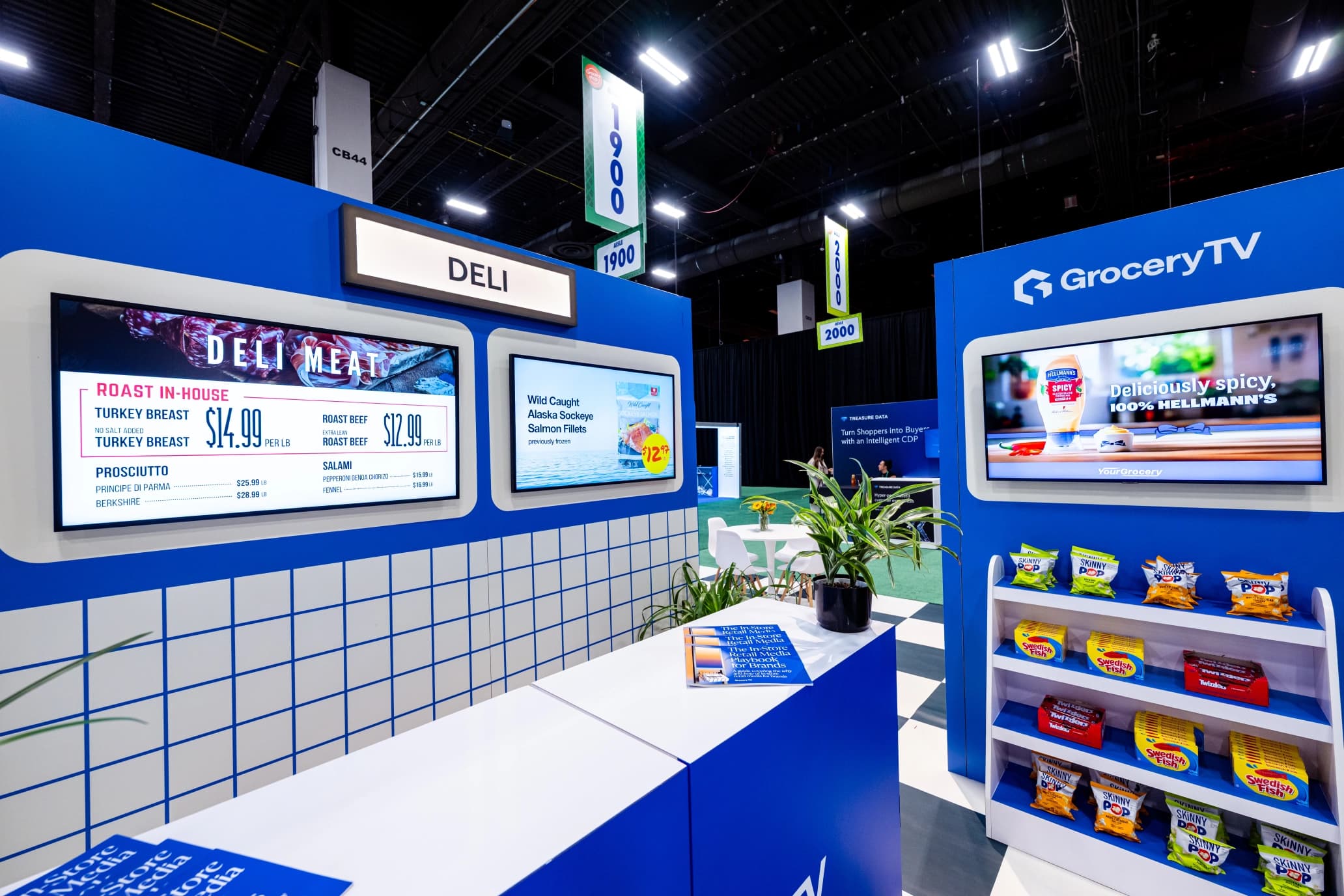 Grocery TV Booth, detail image 2, custom trade show booth, for GroceryShop, 2025