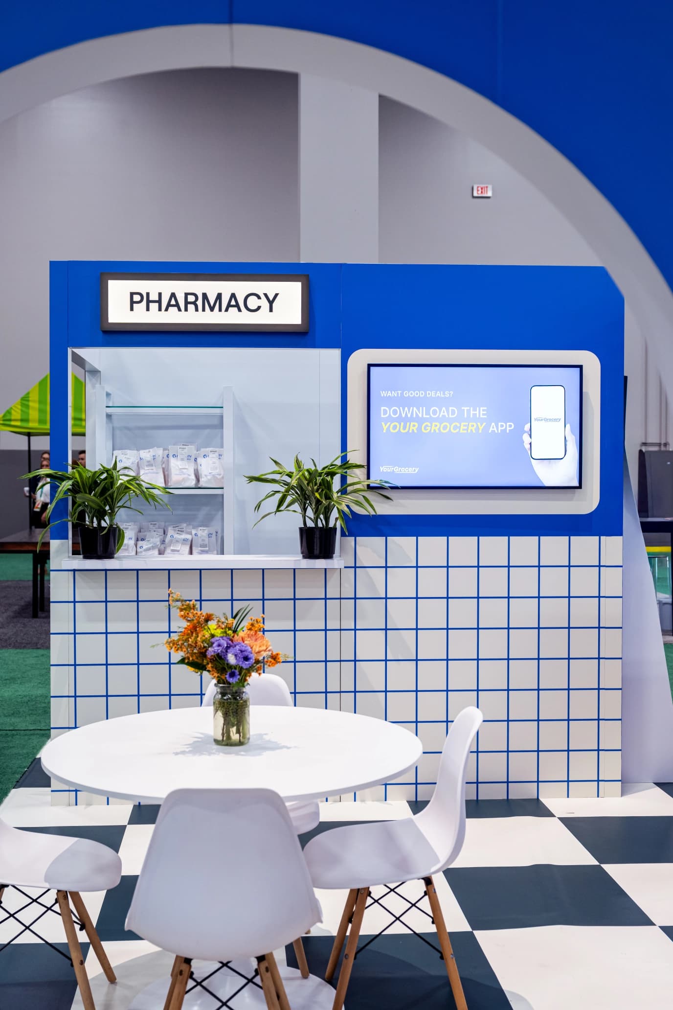 Grocery TV Booth, detail image 3, custom trade show booth, for GroceryShop, 2025